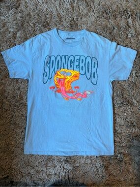 Nickelodeon SpongeBob SquarePants Mind Like a Sponge Graphic Tee Size M Blue